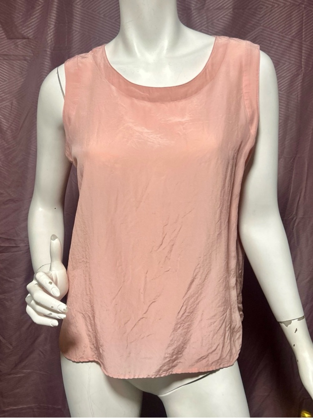 Potomac Collection Silk Top M Pink Iridescent Sleeveless Blouse